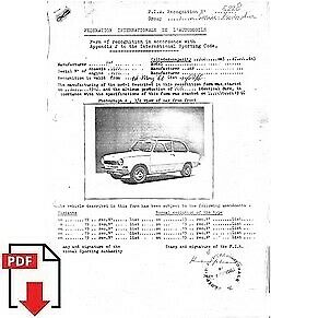 1968 Daf 55 FIA homologation form PDF download